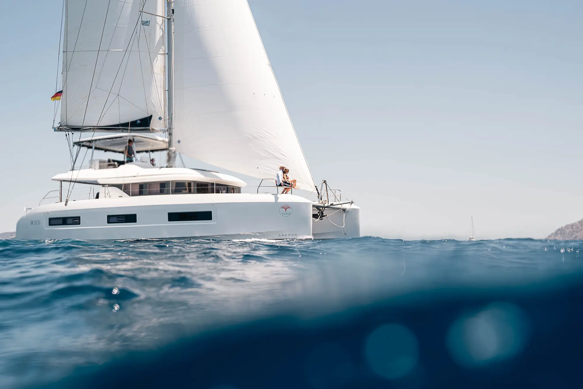 The Lagoon 55 catamaran Valinor under sail