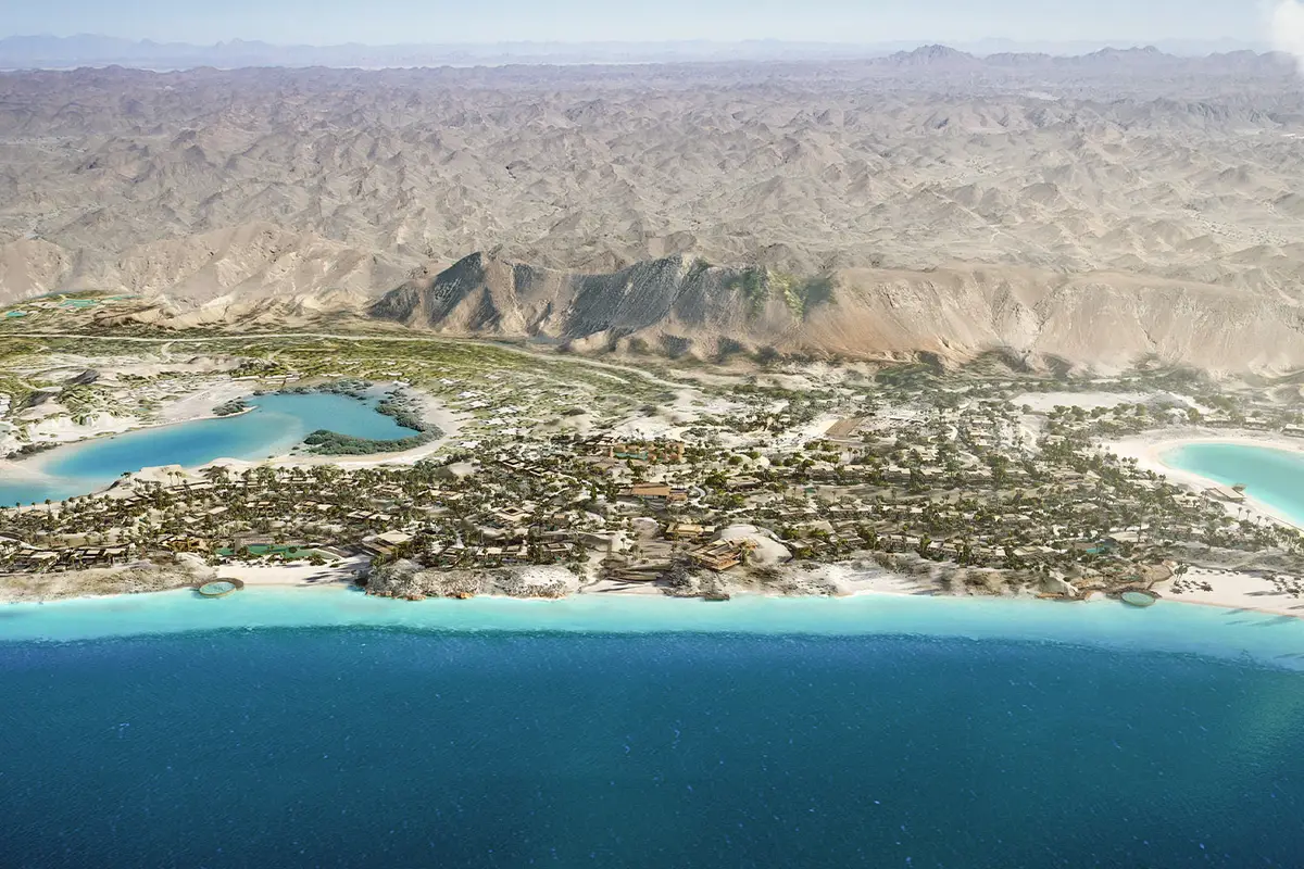 Aerial view of the AMAALA coastline on the Red Sea
