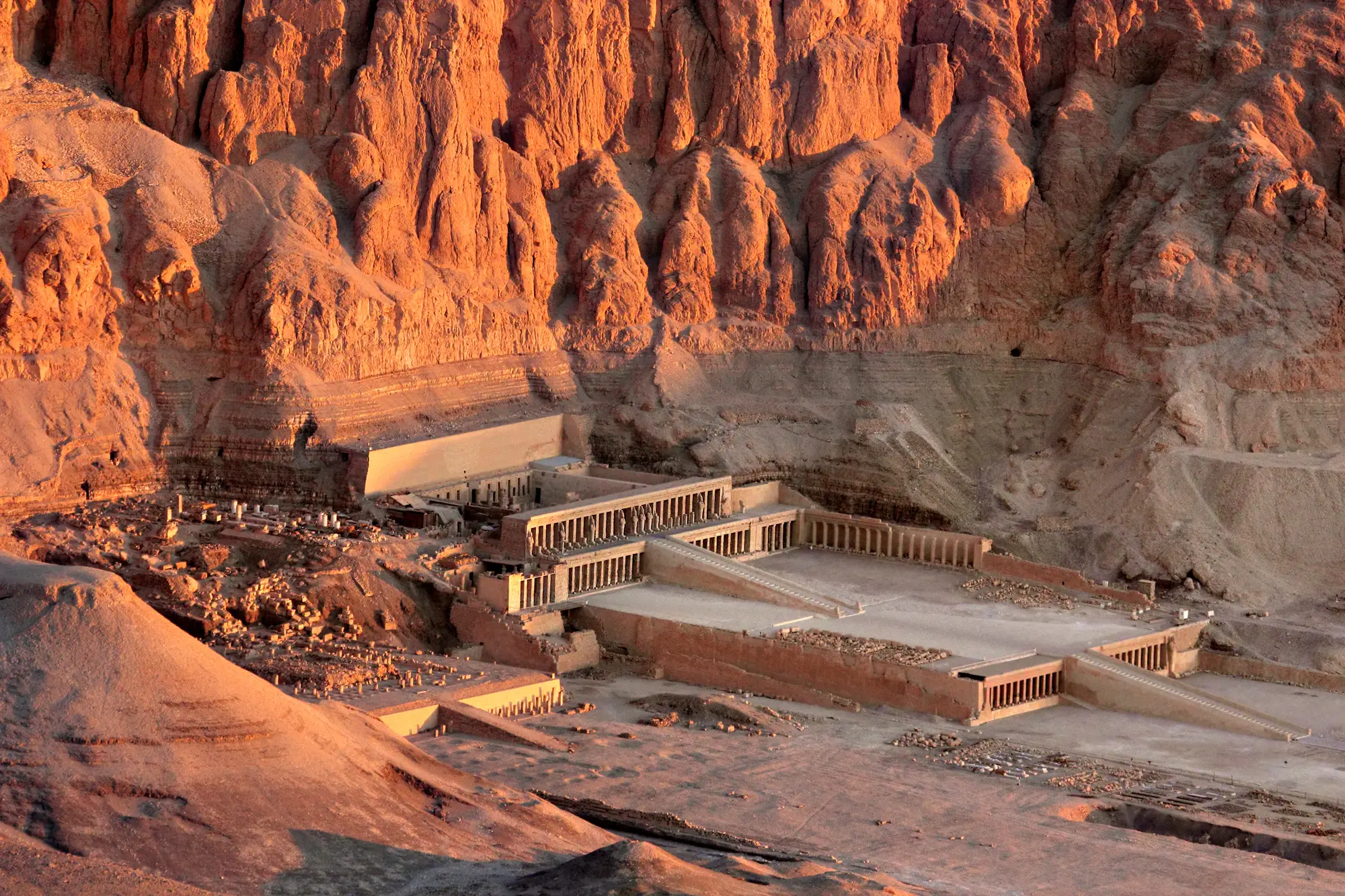 Temple of Hatshepsut beneath the cliffs of Deir el-Bahari near Luxor